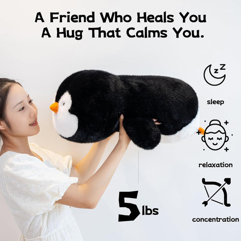 5 23.6Inch Gudisi Pounds Weighted Penguin Stuffed Animals Large Weighted Penguin Plush,Huggable Companion for Kids