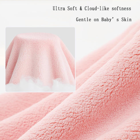 31.5"x31.5" 3 2PCS(Sakura Baby Hooded Bath Towel Ultra Absorbent Soft Coral Fleece, for Newborn Infant Toddler Up