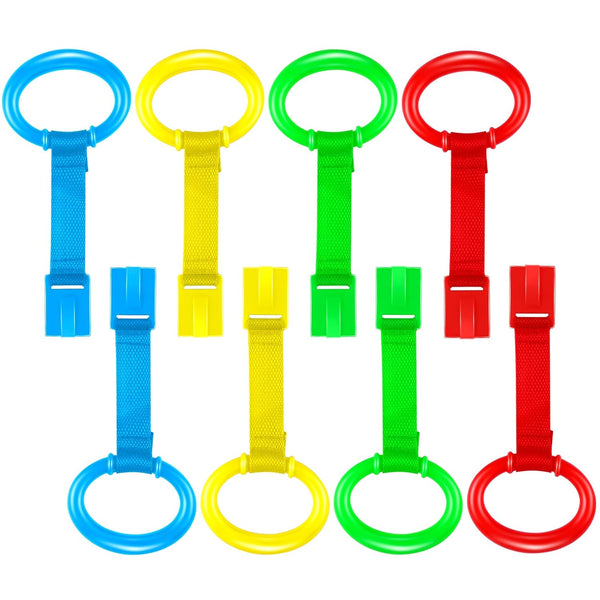 Sumind 8 Pieces Baby Pull Up Rings - Playpen Crib Pull Ring for Baby Walking Exercises and Practice