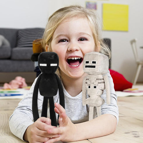 8Pack Game Plush Snow Golem, Enderman, Baby Wolf, Baby Pig, Spider, Bat, Skeleton Shooter, Squid Stuffed Animals Toys,