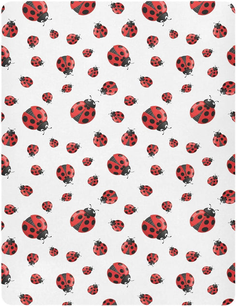 Pfrewn Crib Sheets for Boys Girls Red Ladybug Fitted Crib Sheet Fits