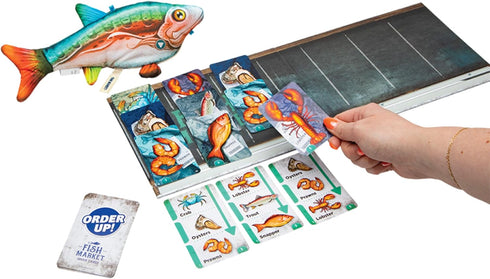 8+, Order Up Fish Market Card Game - Fun Cooperative Family Board Game for Kids Fast Action Game Night