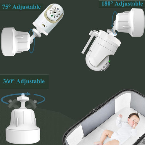 Derebir DXR-8 DXR-8 1/4" Adjustable Baby Camera Monitor Wall Mount Stand Holder Compatible with Infant Optics and Pro