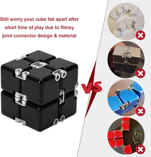 (6 Lifidea Aluminum Alloy Metal Infinity Cube Fidget Cube Colors) Handheld Fidget Toy Desk Toy with Cool Case Infinity