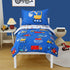 Blue Cartoon Car Construction Toddler Bedding Set for Boys, 4 Piece Reversible
