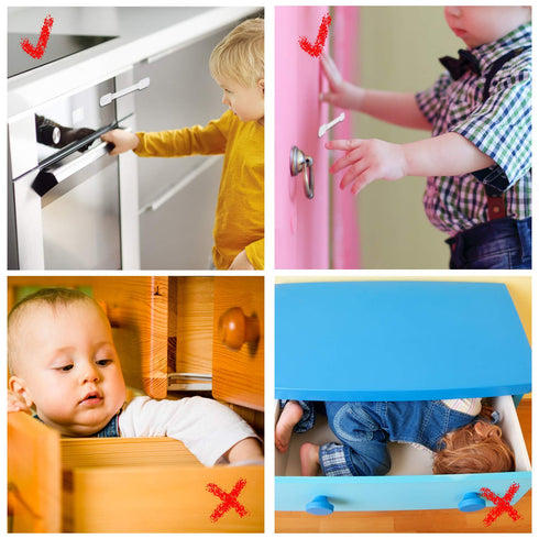 Goodv Child Safety Cabinet Locks (10 Pack), Baby Proofing Latches for Drawer Door Fridge Oven Toilet Seat