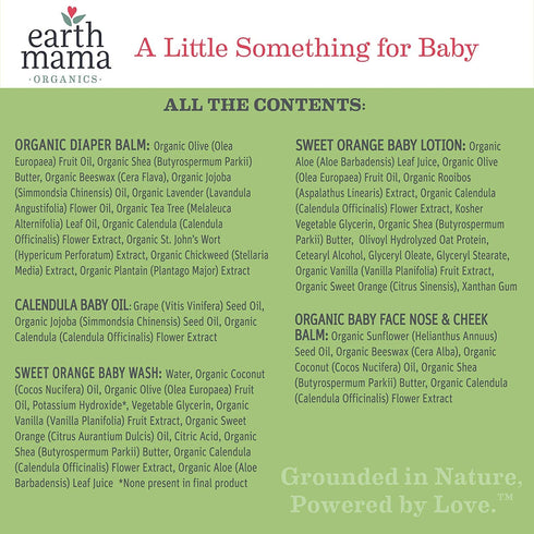Earth Mama Set 5 A Little Something for Baby Gift Box |Safe Skin Care Newborn Essentials for Baby Shower- Diaper Balm