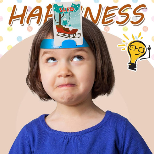 Sumind Headband Game - Fun Guessing Game Set with Headbands, Picture Cards, Scoring Coins, Sand Clock