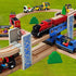DSHMIXIA Set 3-5 Lift Bridge Wooden Crane Toy with Train Cars - Compatible with Major Wooden Rail Brands - Ages