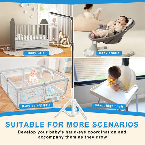 Quynhni 56-78", 180, Baby Crib Mobile Arm, Mobile Hanger for Crib, Adjustable Height Top Can Rotate Suitable for Baby