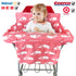 2-in-1 Shopping Cart and High Chair Cover for Baby, Padded Cover, Fold'n Roll Style, Portable with Carry Bag (Pink