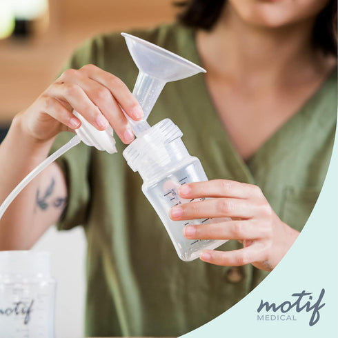 (2 16 mm) Motif Medical Luna Breast Pump Flange - Comfortable Breast Pump Flanges for Better Milk Flow & Pumping Ease