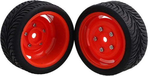 Mxfans 4PCS 12mm Hex Wheel Rims 4 Holes & Rubber Tires for RC 1/10 On Road Cars