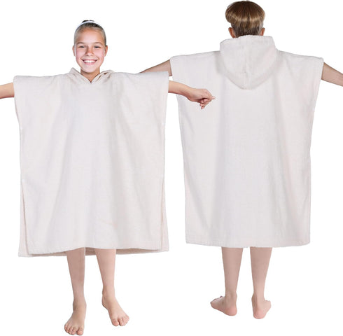 Superior Kids Cotton Terry Poncho, Soft, Absorbent Bath Towel with Hood, Bathroom