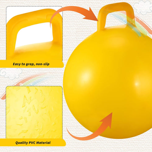 Sratte 6 Pcs Hopper Ball with Handle, Bouncing Ball, Inflatable Hop Ball for Jumping Sport Gifts