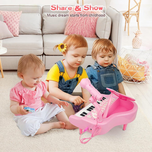 1+Years 24 Love&Mini Pink Piano Toys for Old Girls First Birthday Gifts Toddler Piano Music Toy Instruments with Keys