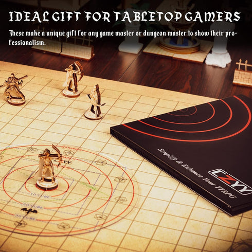 Upgraded Spell AOE Damage Template, Extra Large 30' Cube & Cone, Acrylic D&D Area Effect Marker with Gift Box