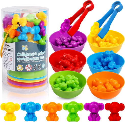 Counting Koalas Toys Matching Games with Sorting Bowls, Sorting Toys for Toddlers, Preschool Learning Activities for