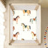 CZXW 52" 28" Colorful Horses Crib Sheets Fitted x Natural Cotton Soft & Breathable for Baby Crib Mattress