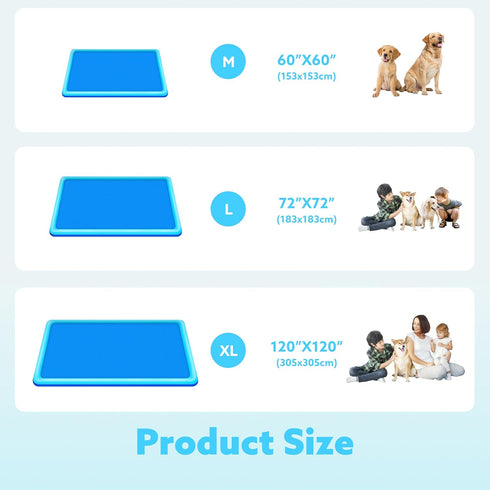 72" Summer SLOOSH Non-Slip Splash Pad Sprinkler - Water Toys Sprinkler Mat for Kids Toddlers Dogs, Outdoor Backyard