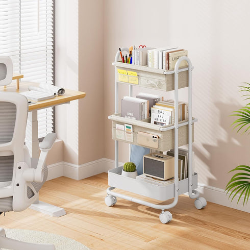 3 Modanais Baby Diaper Caddy Organizer Cart - Tier Rolling Storage Cart with Wheels, Baby Essentials Nursery Storage
