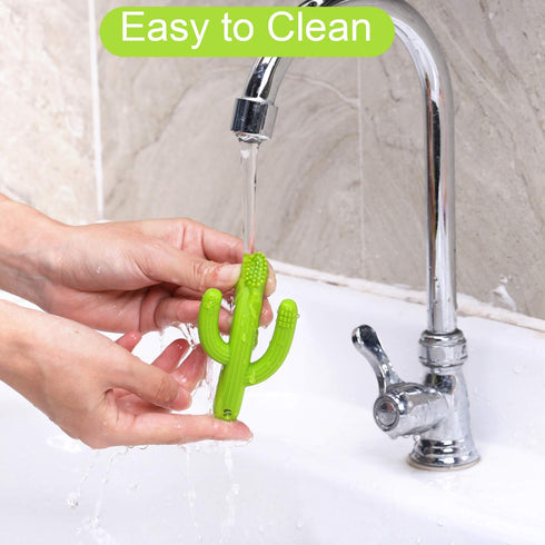 Cactus Teether, Baby Teething Toys for Babies 0-6 Months & 6-12 Months, Soft Baby Toothbrush for Self-Soothing Pain
