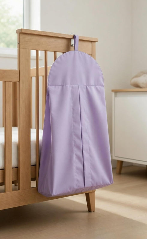 Light Purple Hanging Baby Diaper Caddy Organizer for Changing Station; Baby Nursery Dcor for Girls; Diaper Stacker