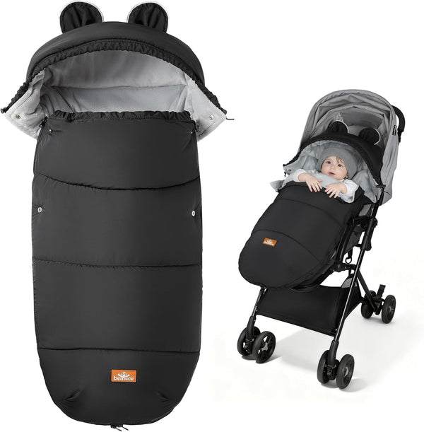 Bemece Warm Bunting Bag, Universal Winter Stroller Cover with Zip, Windproof Stroller