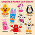 3-5 8 Arts and Crafts for Toddlers & Kids Ages Paper Cup Craft Kit, Animal Projects Fun Preschool Activity for Girls