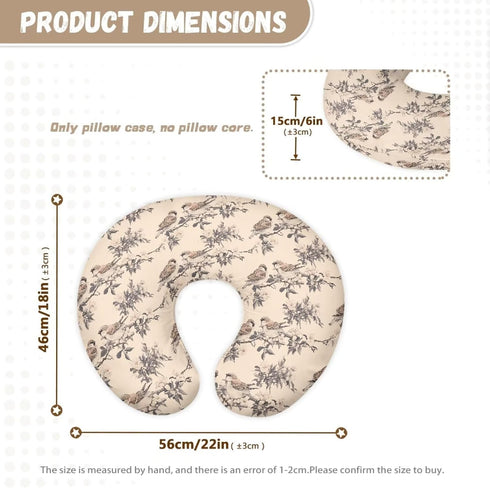 Daulesho Sparrow Nursing Pillow Case for Newborn, Cute Bird Breast Feeding Pillow Support Lounger Cover, Washable