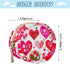 Valentines Heart Round Pacifier Storage Case with Zipper, Portable Pacifier Case for Travel, Diaper Bag & Purse