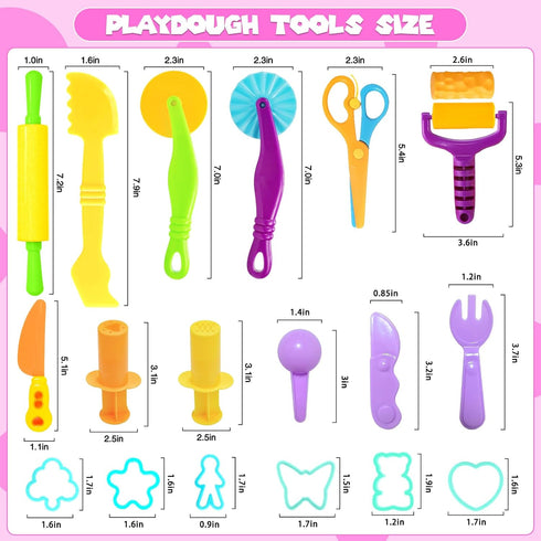 Set, 18 Sets 4-8, Playdough Tools Pcs Play Dough for Kids Ages Creative Play Dough Accessories with Clay Cutters