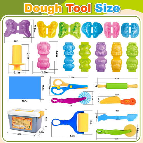 Sets 22pcs Knife,3D Dough Play Tools for Kids, Clay and Dough Accessories for Toddlers with Storage Box, Silicone Mat