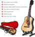 Wooden Miniature Guitar with Stand and Case, 5.9in Black Mini Guitar Model for Home Decor