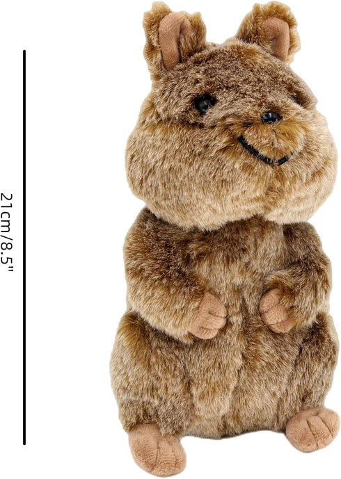 Kawaii Quokka Kangaroo Plush Stuffed Animal, 8.5'' Lifelike Short Tail Plushie Pillow Toy for Kids Gifts Home Decor