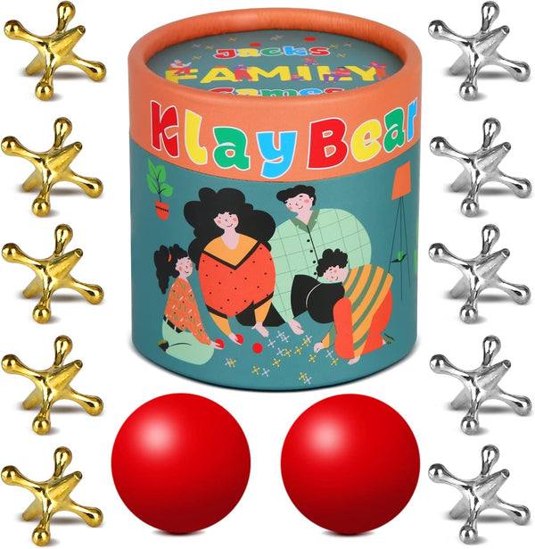 Jacks Game with Ball, Retro Vintage Jax Game for Kids and Adults,