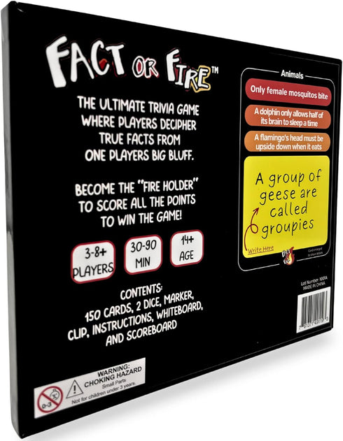 FACT or FIRE Trivia Card Game for Family and Friend Board Game Nights | Ultimate Playing Experience for Engaging Play Time | Get Creative Or Get Burned