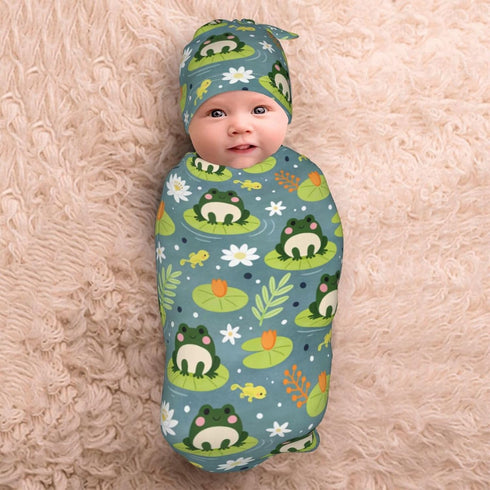 Jarverce Frog Swaddle Blanket, Soft Swaddling Blanket Baby Clothes, Frog Baby Stuff