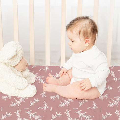 47"x24", 3 Pack Nap Mat Sheet Pink Floral Baby Crib Sheets Fitted Elastic Corners, Preschool Day Care Rest Mat Cover