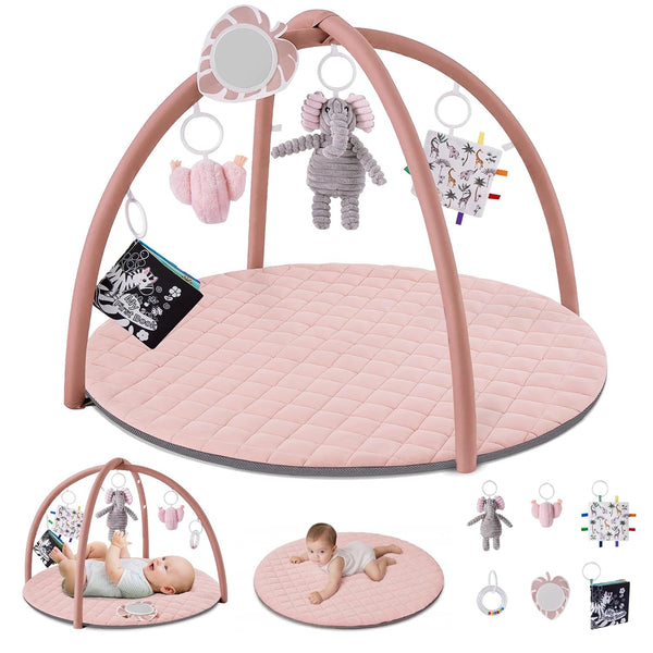 Blissful Diary Baby Play Gym Mat, Tummy Time Activity Mat with 6