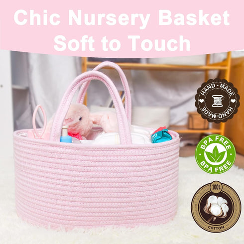ABenkle Baby Diaper Caddy - Nursery Storage Bin and Car Organizer for Diapers and Wipes