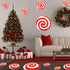 24 PCS Self-Adhesive Peppermint Floor Decals Stickers for Christmas, Valentine's Day Party Decorations