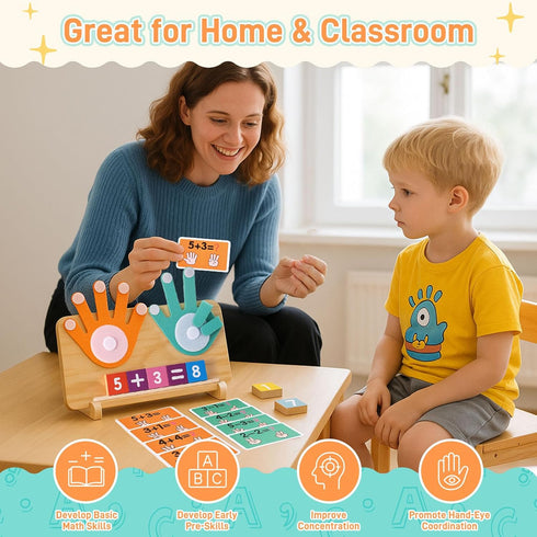Counting LovesTown Preschool Learning Toys, Educational Math Manipulatives Finger Blocks, Tracing Number for Toddlers