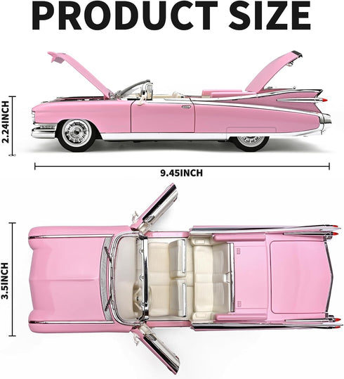 RZAPE 1/24 4-7Pink Toy Car Models Diecast Cars Eldorado Metal Model Cars Carros De Coleccion,Model Car Kits for Adults