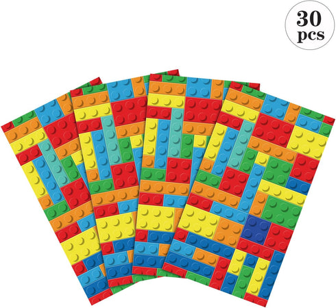 BCHOCKS 30 PCS Party Favor Bags for Building Blocks Party Supplies, Goody Treat Bags