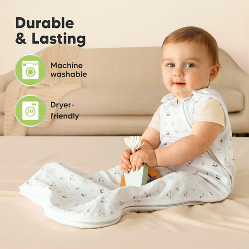 2-Pack 100% 0.5TOG 18-24 Organic Baby Sleep Sacks, Cotton - Soft & Breathable Baby Wearable Blanket, Toddler Sleeping