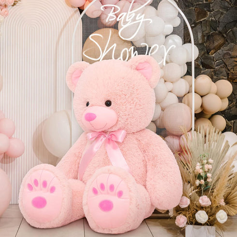 MorisMos Giant Teddy Bear Stuffed Animal - Life Size 36in Large Cuddly Soft Teddy Bear for Baby Shower