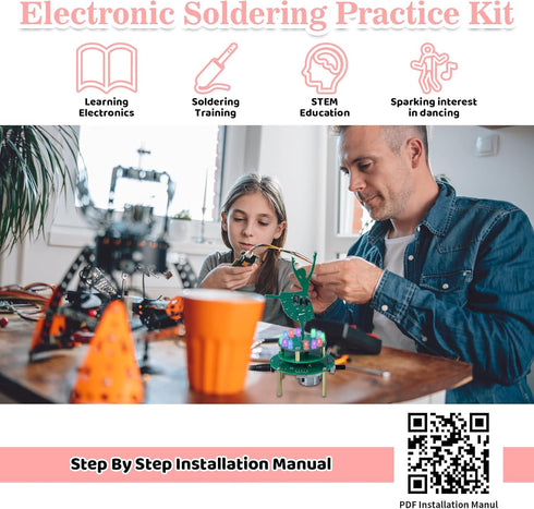 MIOYOOW Rotating Ballerina Soldering Practice Kit, RGB LED Music Box DIY Project Kit for School STEM Education