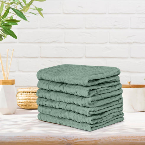 Accmor 6 Pack 100% 20''x10'' Muslin Burp Cloths Cotton Large Extra Soft and Absorbent Baby Burping Cloth for Boys Girls