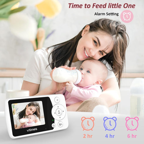 VTimes 2 2.4" 1000ft Baby Monitor with Cameras, LCD Screen Video Baby Monitor No WiFi Night Vision VOX Mode Alarm